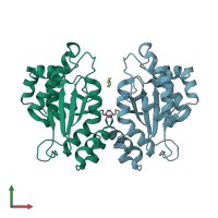 PDB entry 4k6x coloured by chain, front view.