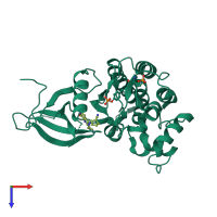 PDB entry 4k6z coloured by chain, top view.