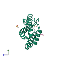 PDB entry 4k7b coloured by chain, side view.