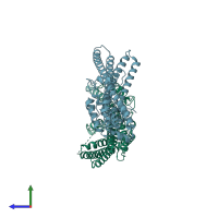 PDB entry 4k7k coloured by chain, side view.