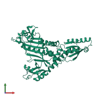 PDB entry 4k86 coloured by chain, front view.