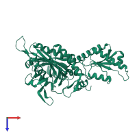 PDB entry 4k86 coloured by chain, top view.