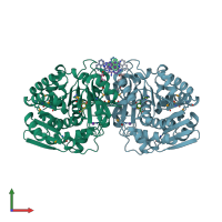 PDB entry 4k8k coloured by chain, front view.