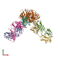 PDB entry 4k8r coloured by chain, front view.