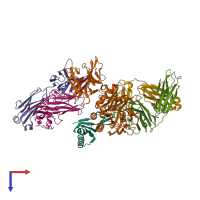 PDB entry 4k8r coloured by chain, top view.