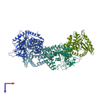 PDB entry 4k8v coloured by chain, top view.