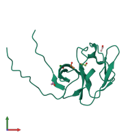 PDB entry 4k8w coloured by chain, front view.