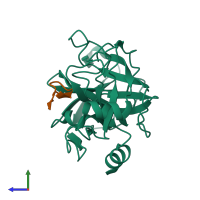 PDB entry 4k8y coloured by chain, side view.