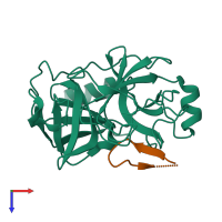 PDB entry 4k8y coloured by chain, top view.