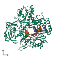 PDB entry 4k8z coloured by chain, front view.