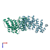 PDB entry 4k92 coloured by chain, top view.