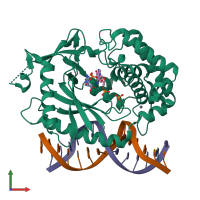 PDB entry 4k9a coloured by chain, front view.