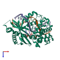 PDB entry 4k9a coloured by chain, top view.
