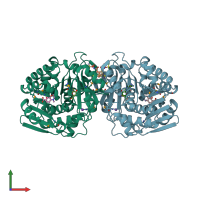 PDB entry 4k9c coloured by chain, front view.