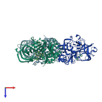 PDB entry 4k9h coloured by chain, top view.