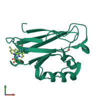 PDB entry 4k9j coloured by chain, front view.