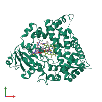 PDB entry 4k9t coloured by chain, front view.