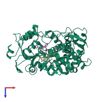 PDB entry 4k9x coloured by chain, top view.