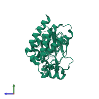 Focal adhesion kinase 1 in PDB entry 4k9y, assembly 1, side view.