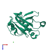 PDB entry 4k9z coloured by chain, top view.