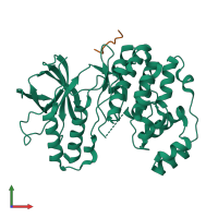 PDB entry 4ka3 coloured by chain, front view.