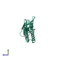 PDB entry 4kaw coloured by chain, side view.