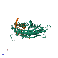 PDB entry 4kaz coloured by chain, top view.