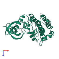 Casein kinase I isoform delta in PDB entry 4kba, assembly 1, top view.