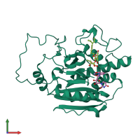 PDB entry 4kc1 coloured by chain, front view.