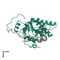 PDB entry 4kc1 coloured by chain, top view.