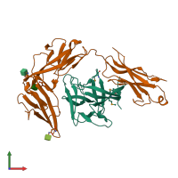 PDB entry 4kc3 coloured by chain, front view.