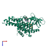 PDB entry 4kcf coloured by chain, top view.