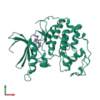 PDB entry 4kd1 coloured by chain, front view.