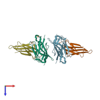 PDB entry 4kdt coloured by chain, top view.