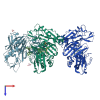 PDB entry 4ke0 coloured by chain, top view.