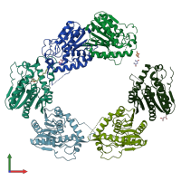 PDB entry 4ke6 coloured by chain, front view.