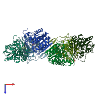PDB entry 4ke6 coloured by chain, top view.