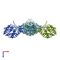 PDB entry 4ke8 coloured by chain, top view.