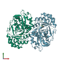 PDB entry 4kem coloured by chain, front view.