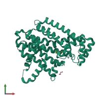 PDB entry 4kfa coloured by chain, front view.