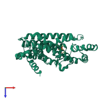 PDB entry 4kfa coloured by chain, top view.