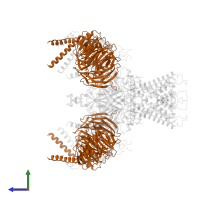 Guanine nucleotide-binding protein G(I)/G(S)/G(T) subunit beta-1 in PDB entry 4kfm, assembly 1, side view.