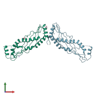 PDB entry 4kgh coloured by chain, front view.