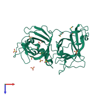 PDB entry 4kh8 coloured by chain, top view.