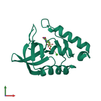 PDB entry 4khv coloured by chain, front view.