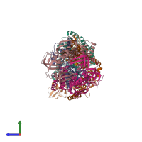 PDB entry 4khz coloured by chain, side view.