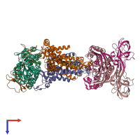 PDB entry 4khz coloured by chain, top view.