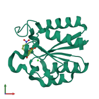 PDB entry 4kij coloured by chain, front view.