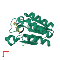 PDB entry 4kij coloured by chain, top view.