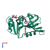 PDB entry 4kjl coloured by chain, top view.